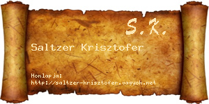Saltzer Krisztofer névjegykártya